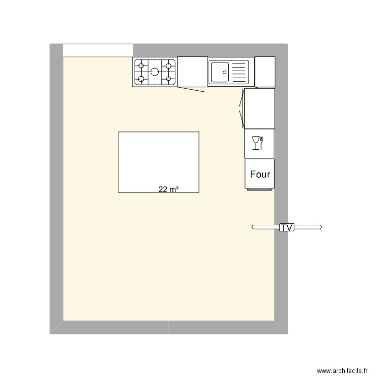 Appartements . Plan de 1 pièce et 22 m2