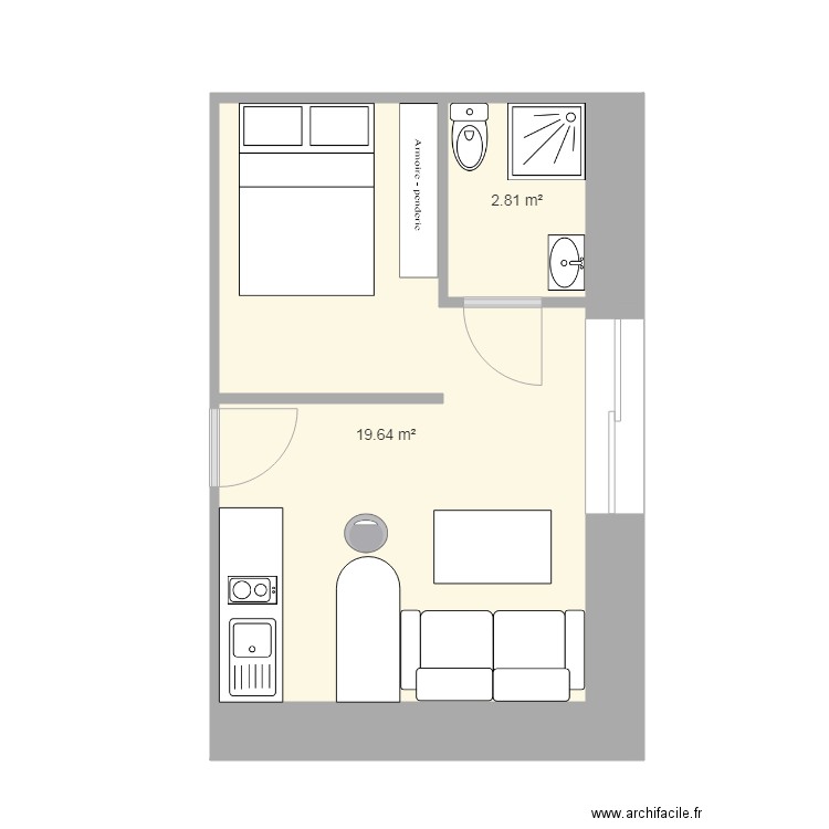 studio 1. Plan de 0 pièce et 0 m2