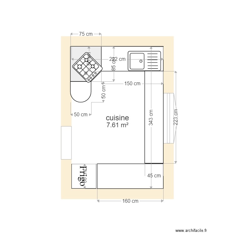 cuisine toutainville. Plan de 0 pièce et 0 m2