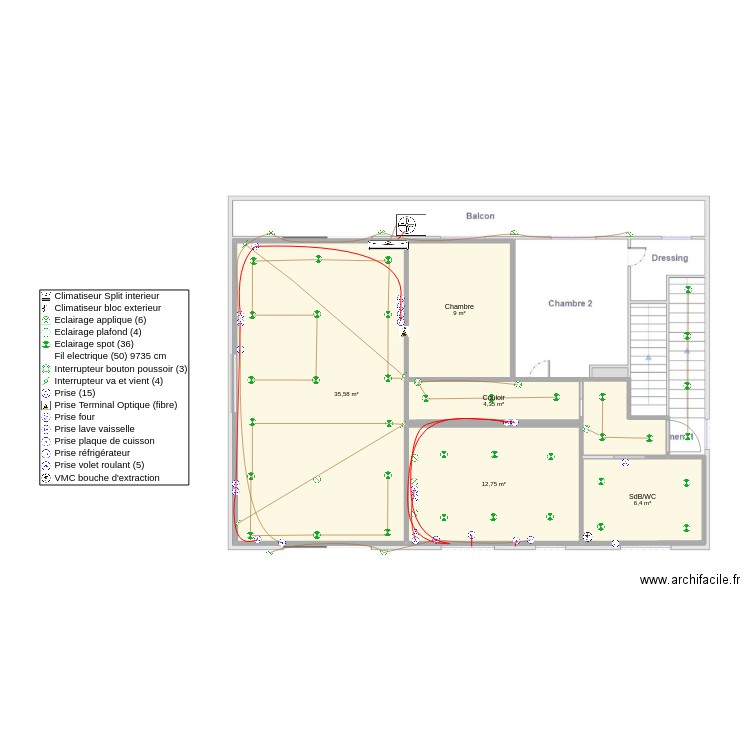 PlanElecEtage1. Plan de 0 pièce et 0 m2