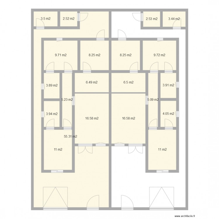  mini  villa  Plan  21 pi ces 197 m2 dessin  par soubeigadavid