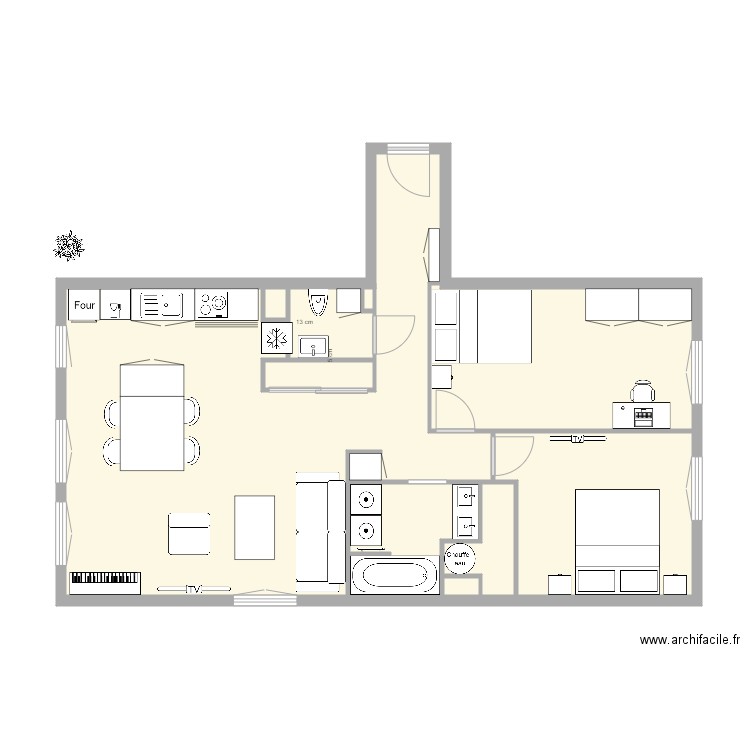 Bussy marion essai 6. Plan de 8 pièces et 69 m2