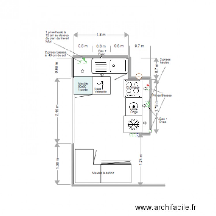 Cuisine de Sophie. Plan de 0 pièce et 0 m2