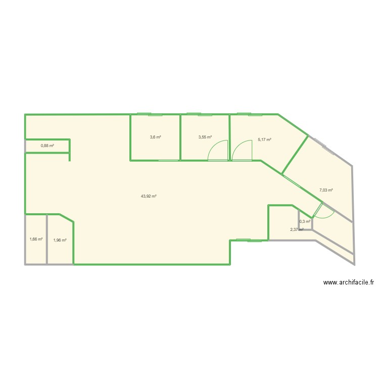 ulamir. Plan de 10 pièces et 70 m2