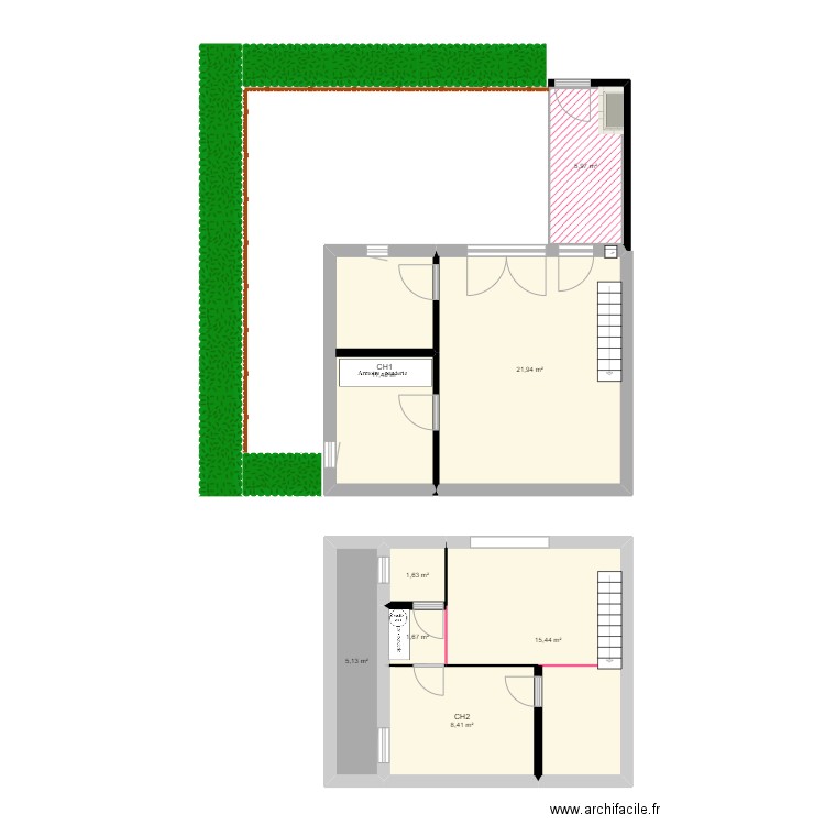 ST cyp. Plan de 8 pièces et 72 m2