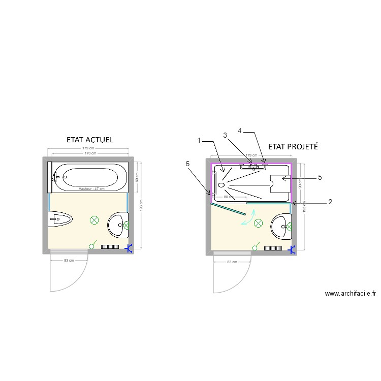 dossier MARTIN. Plan de 2 pièces et 7 m2