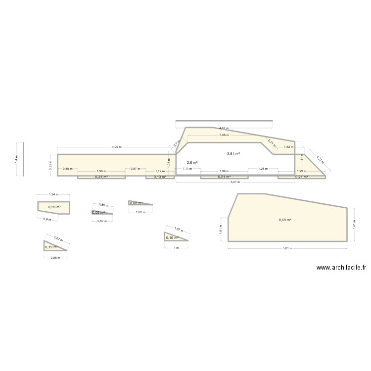 Terrasse. Plan de 12 pièces et 31 m2