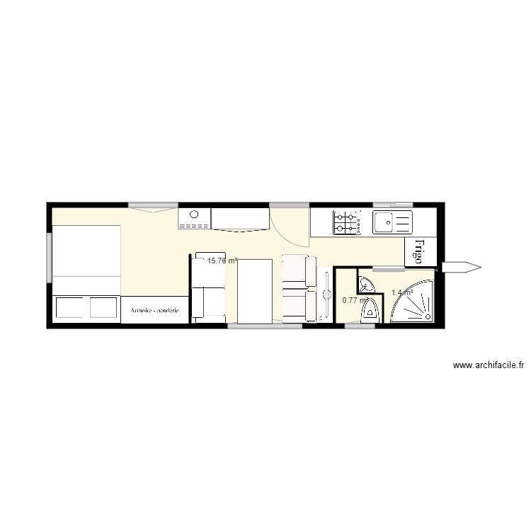 tiny house. Plan de 0 pièce et 0 m2