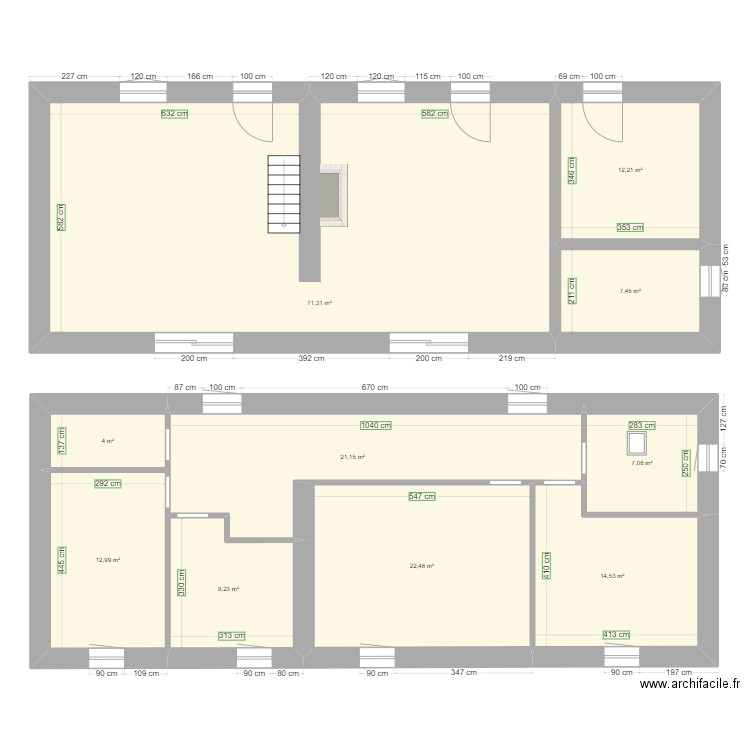 LEMOIGNE LEVASSEUR. Plan de 10 pièces et 182 m2