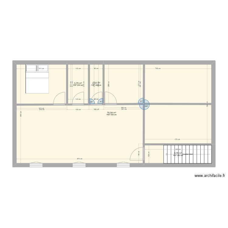 stan2. Plan de 4 pièces et 89 m2