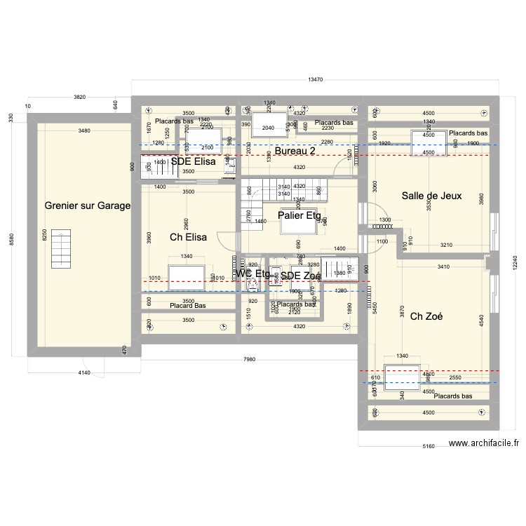 Plans Comete Final. Plan de 32 pièces et 284 m2