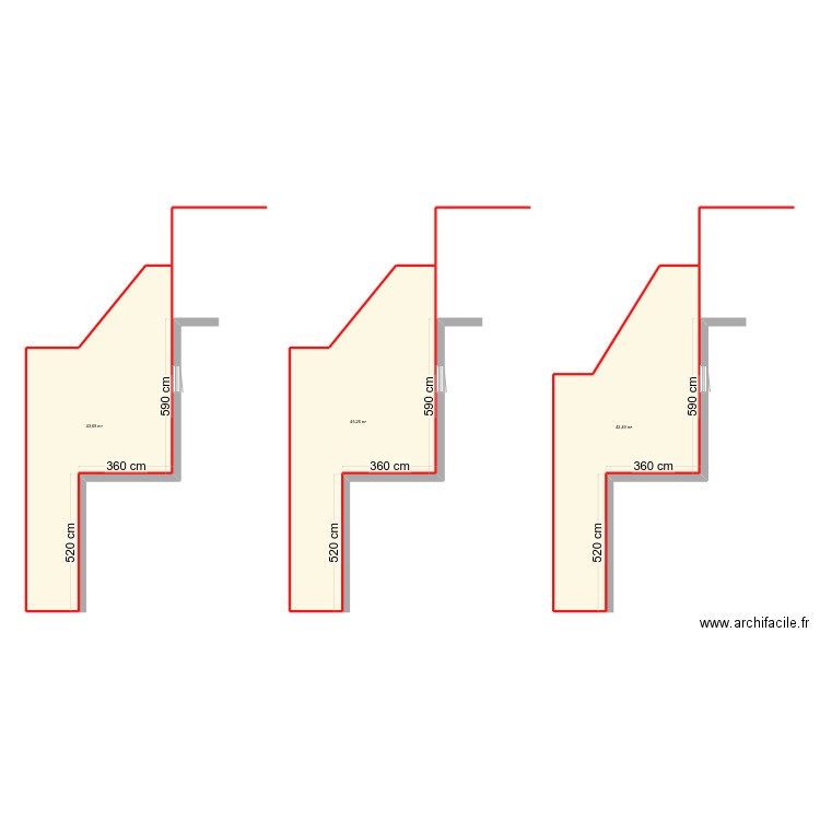 Terrasse. Plan de 3 pièces et 131 m2