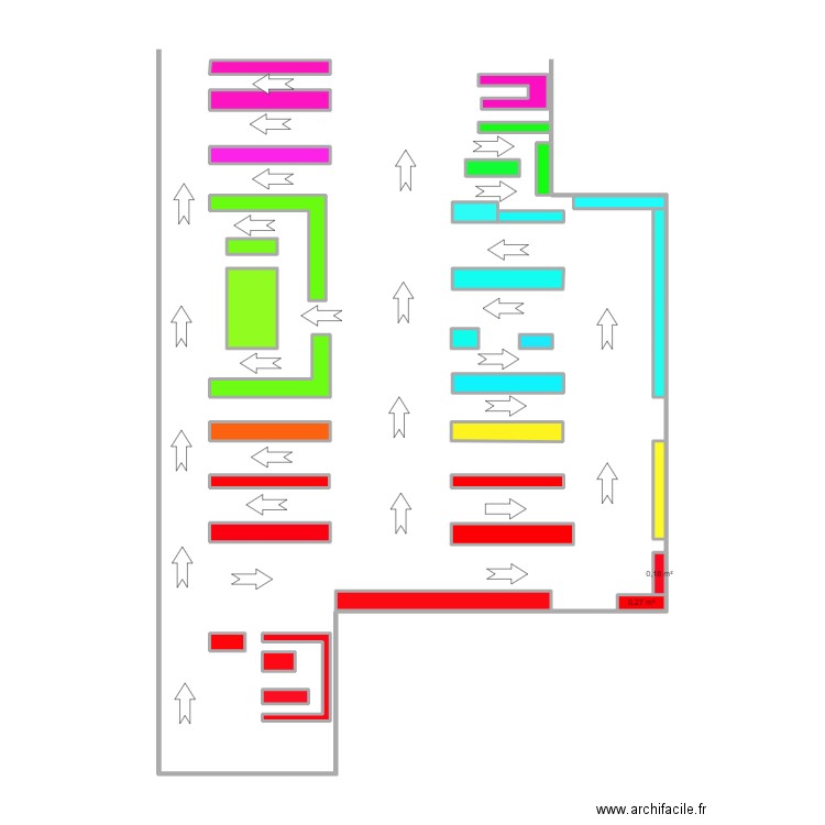 Animalerie. Plan de 33 pièces et 20 m2