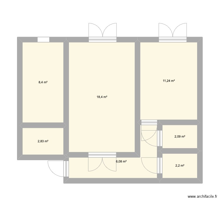 Rambouillet. Plan de 7 pièces et 51 m2