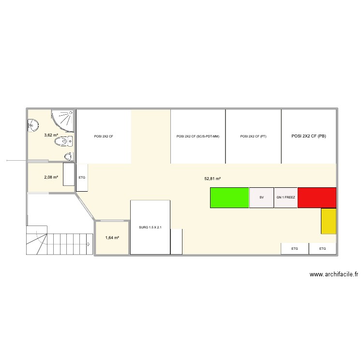 SS NANT. Plan de 4 pièces et 60 m2