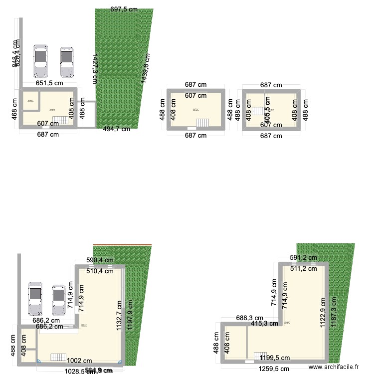 Etable. Plan de 6 pièces et 244 m2