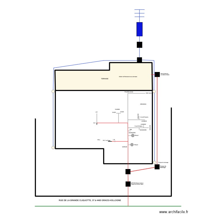 cliquotte. Plan de 2 pièces et 91 m2