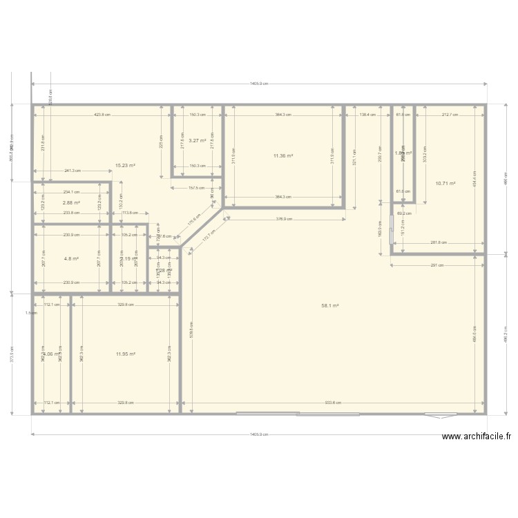 NORAIE FOLLE 2. Plan de 12 pièces et 128 m2