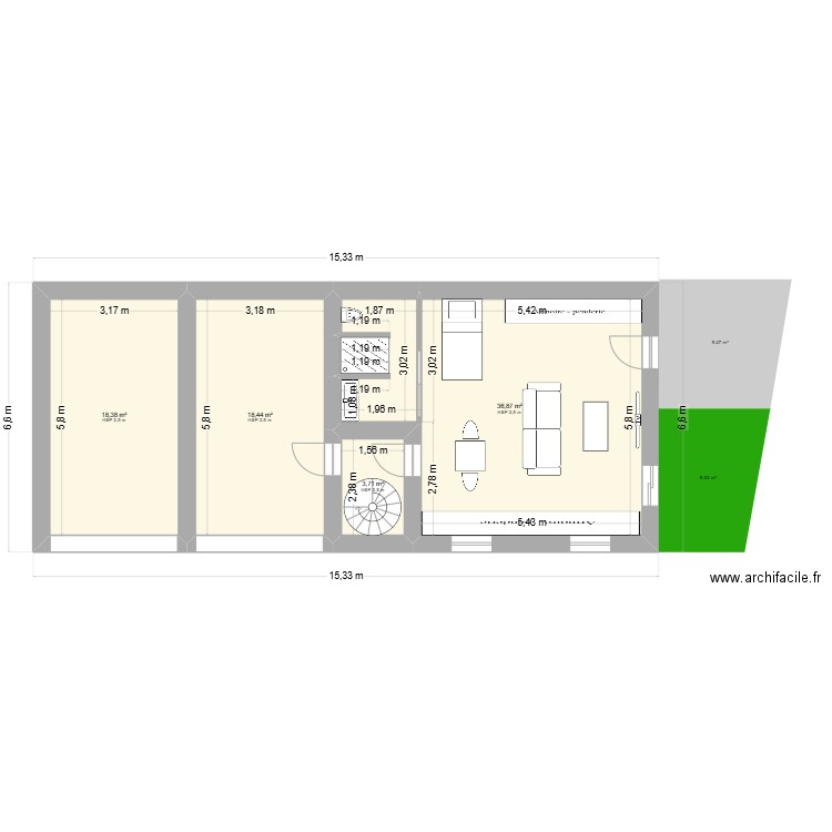 RC extension DEUIL ter. Plan de 4 pièces et 77 m2