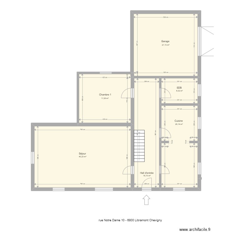 notre dame 10 libramont rdc. Plan de 6 pièces et 130 m2