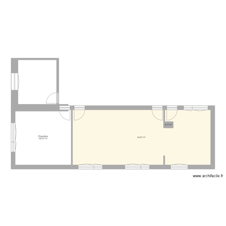 Maison. Plan de 3 pièces et 62 m2