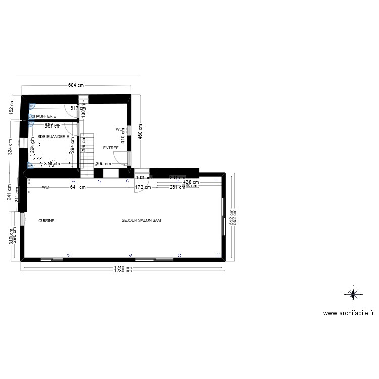 BERGERIE PLAN RDC ELEC. Plan de 2 pièces et 25 m2