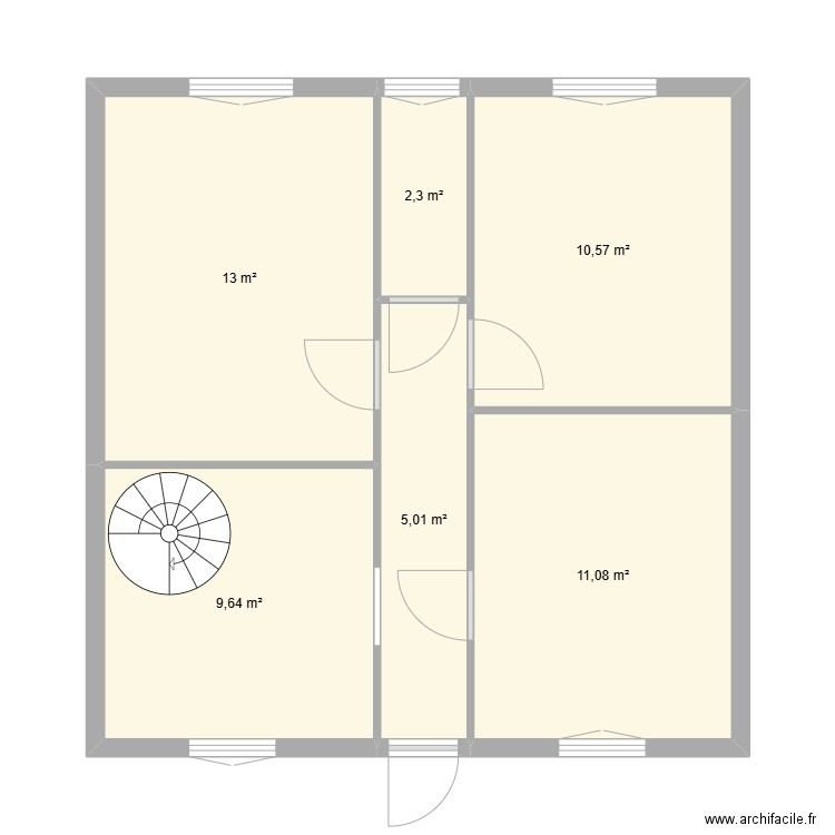 1er etage alizée. Plan de 6 pièces et 52 m2