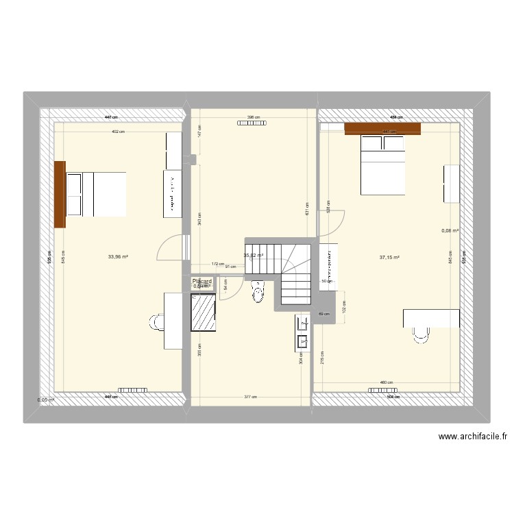 Test . Plan de 8 pièces et 108 m2