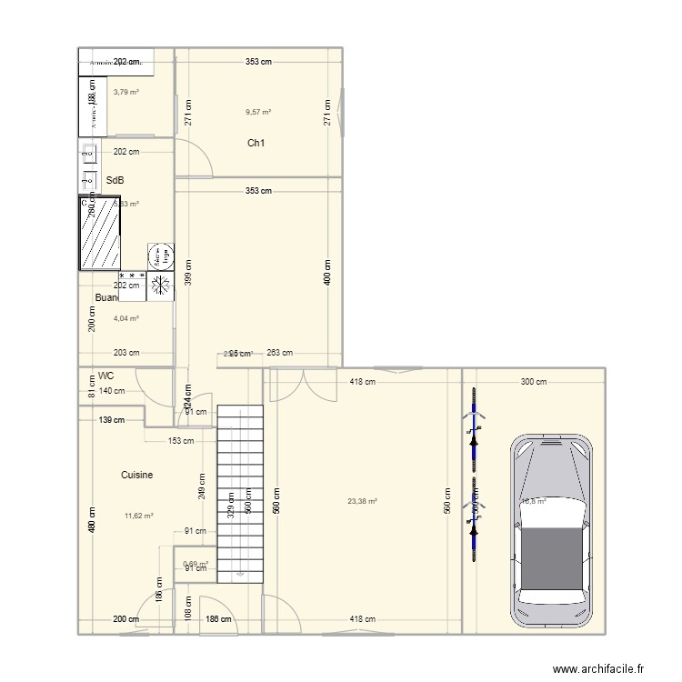 maison Florian RDC FUTUR - V2. Plan de 9 pièces et 99 m2