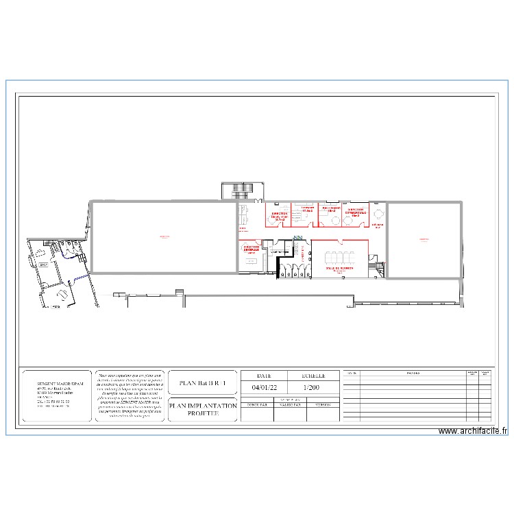 Bat B - R1 -volumes. Plan de 2 pièces et 437 m2