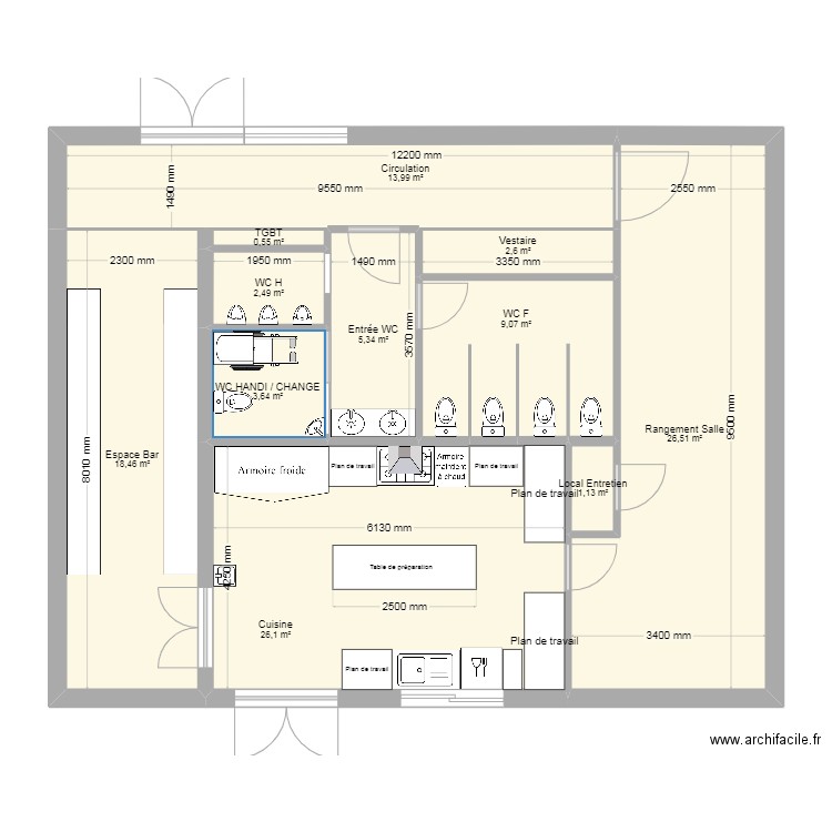 plan cuisine_salle. Plan de 11 pièces et 110 m2