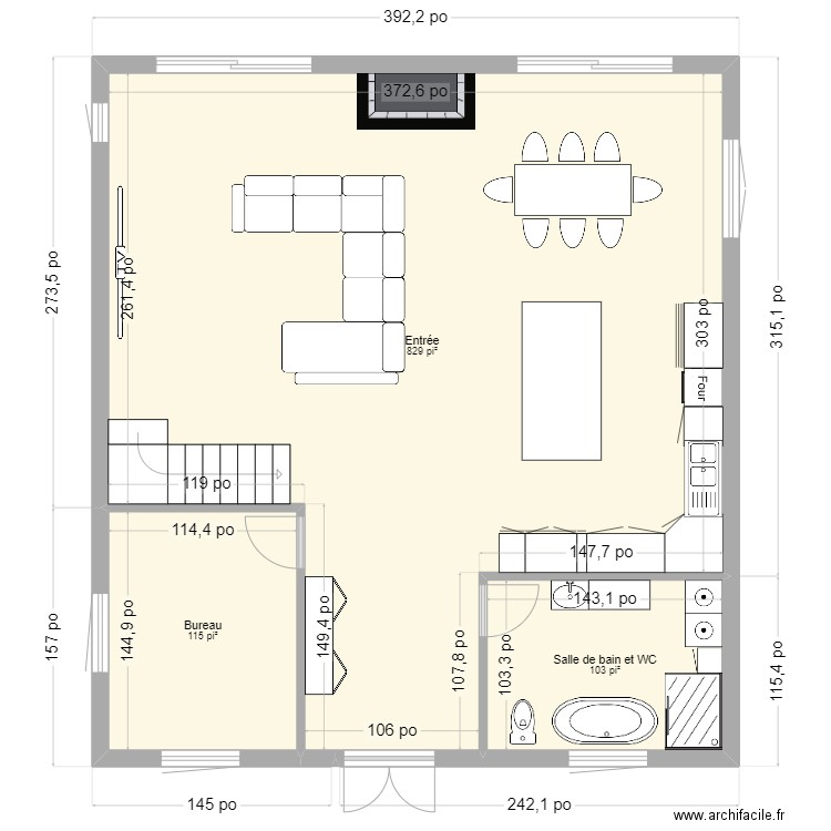 Chalet AMB. Plan de 3 pièces et 97 m2