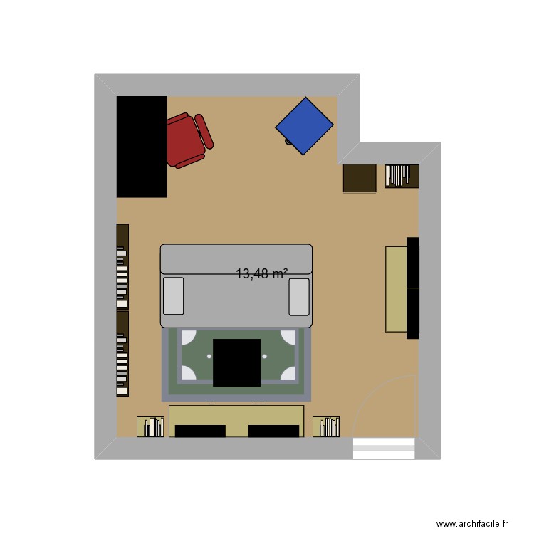 Gaming room. Plan de 1 pièce et 13 m2