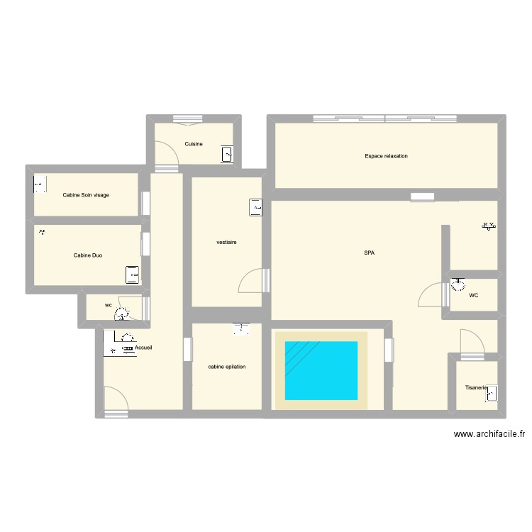 arome et sens. Plan de 11 pièces et 115 m2