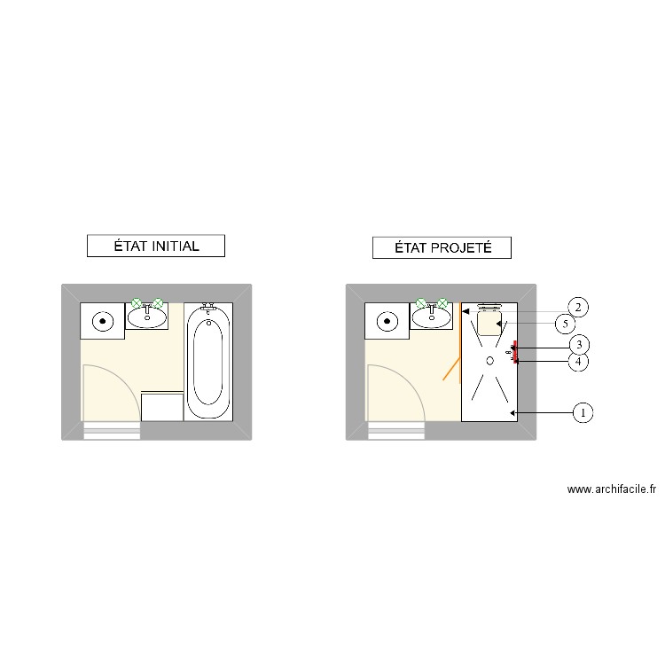 SENERS. Plan de 2 pièces et 7 m2