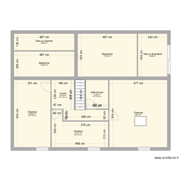 LARQUIER/BARROS BATISTA ETA. Plan de 9 pièces et 111 m2