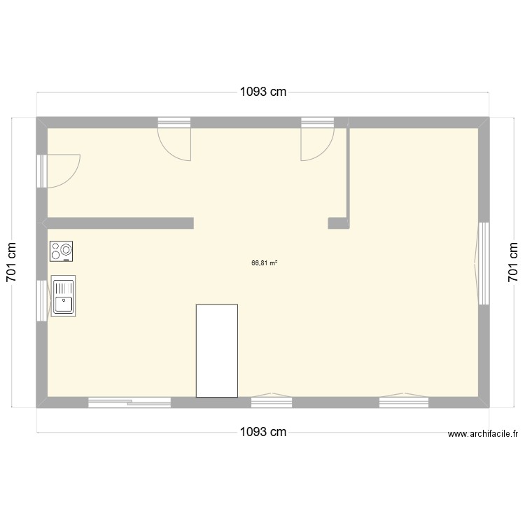 reno 2. Plan de 1 pièce et 67 m2