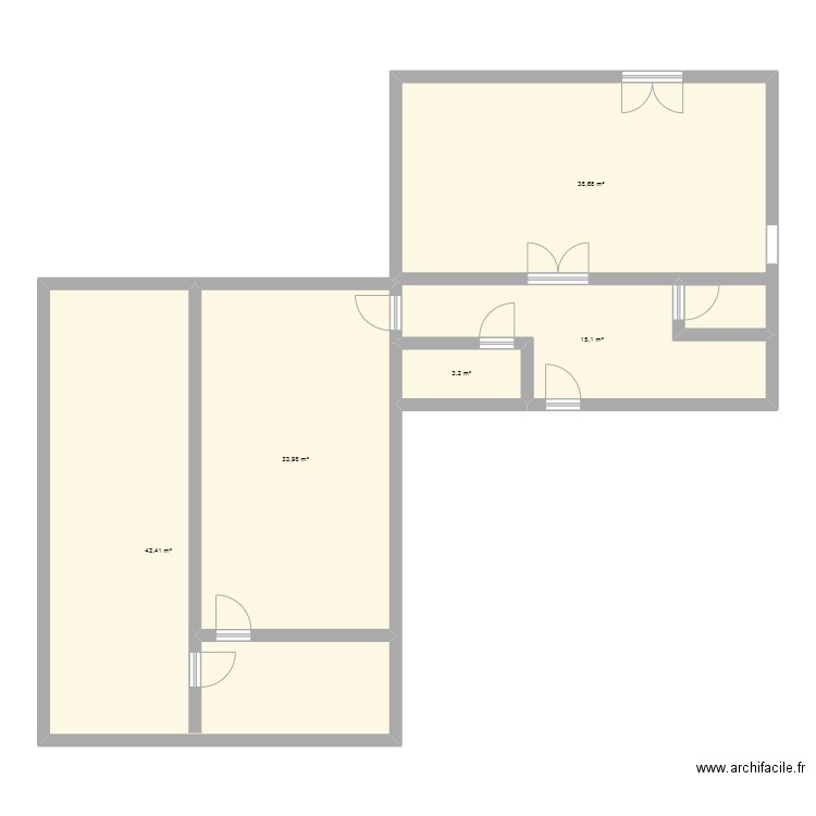 batiment. Plan de 5 pièces et 133 m2