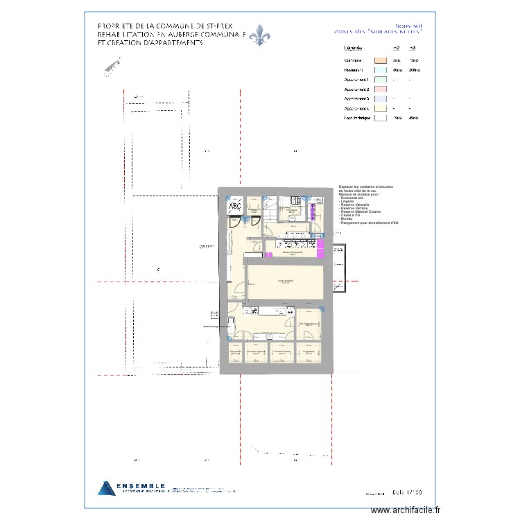 Sous Sol Auberge St Prex. Plan de 12 pièces et 102 m2