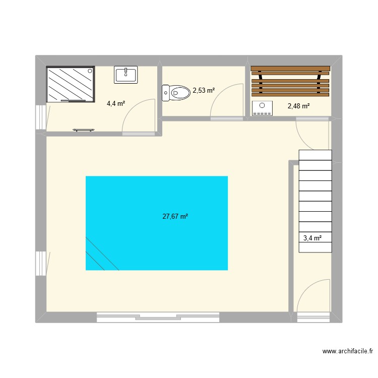 Gite 2 - Atelier R0b. Plan de 5 pièces et 40 m2