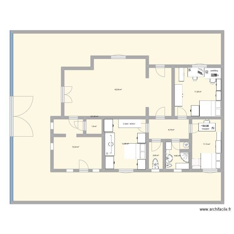 maison vrai. Plan de 10 pièces et 245 m2