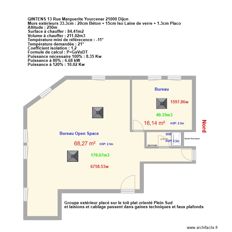 QINTENS. Plan de 3 pièces et 87 m2