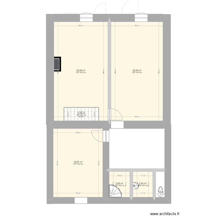 2 Ld Pignon. Plan de 9 pièces et 127 m2