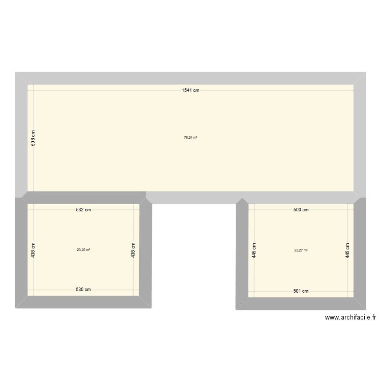 messincourt. Plan de 3 pièces et 124 m2