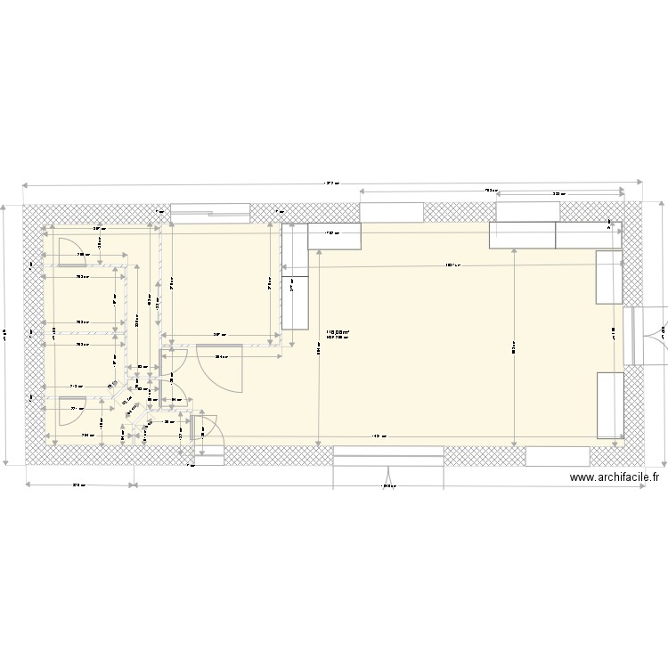 Local technique Base 1710. Plan de 1 pièce et 116 m2