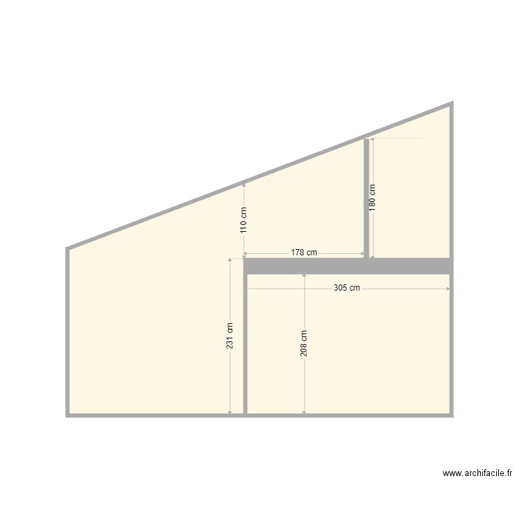 plan de coupe studios. Plan de 2 pièces et 19 m2