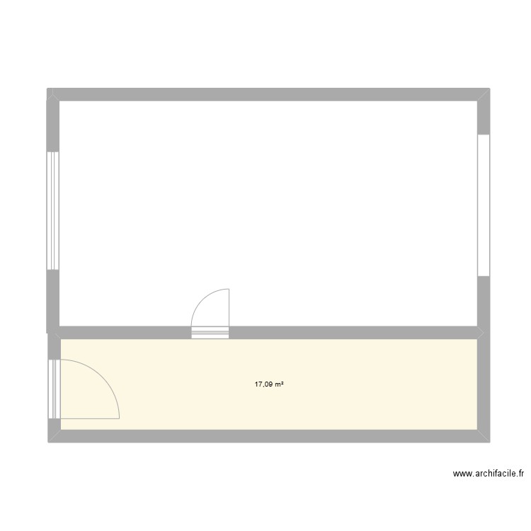 couloir rosette. Plan de 1 pièce et 17 m2