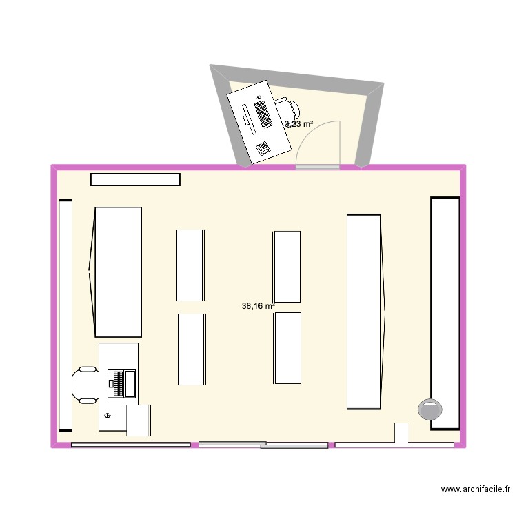 Marionaud. Plan de 2 pièces et 41 m2