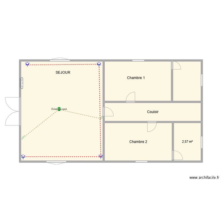 essai 1. Plan de 5 pièces et 43 m2