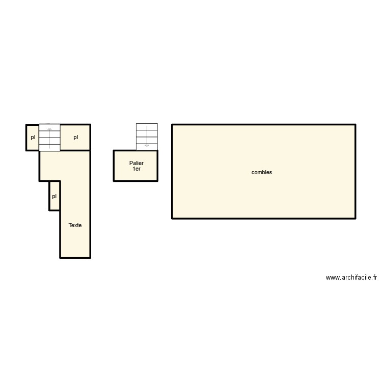 QUIMPER LEHENAFF PARTIES COMMUNES. Plan de 6 pièces et 34 m2